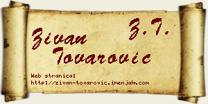 Živan Tovarović vizit kartica